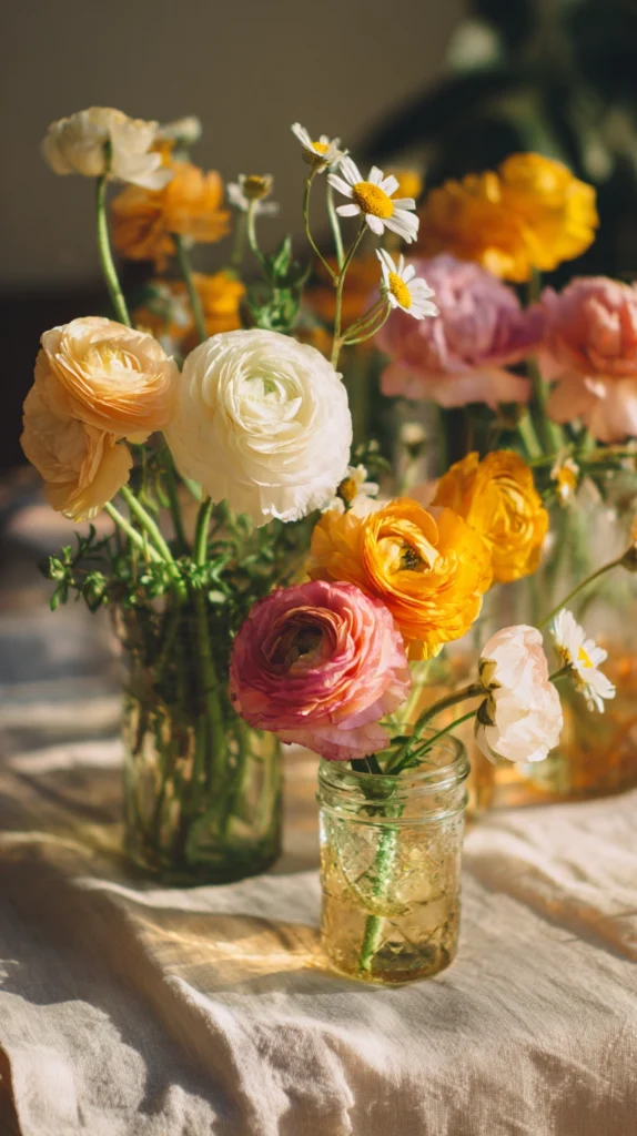 15 Charming Mason Jar Centerpiece Ideas for a Beautiful Mother’s Day Table 10 cr 9