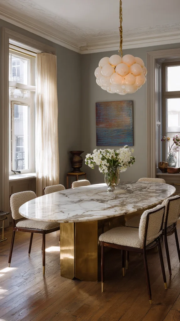 15 Oval Dining Table Ideas for a Soft, Elegant Look 16 df 15