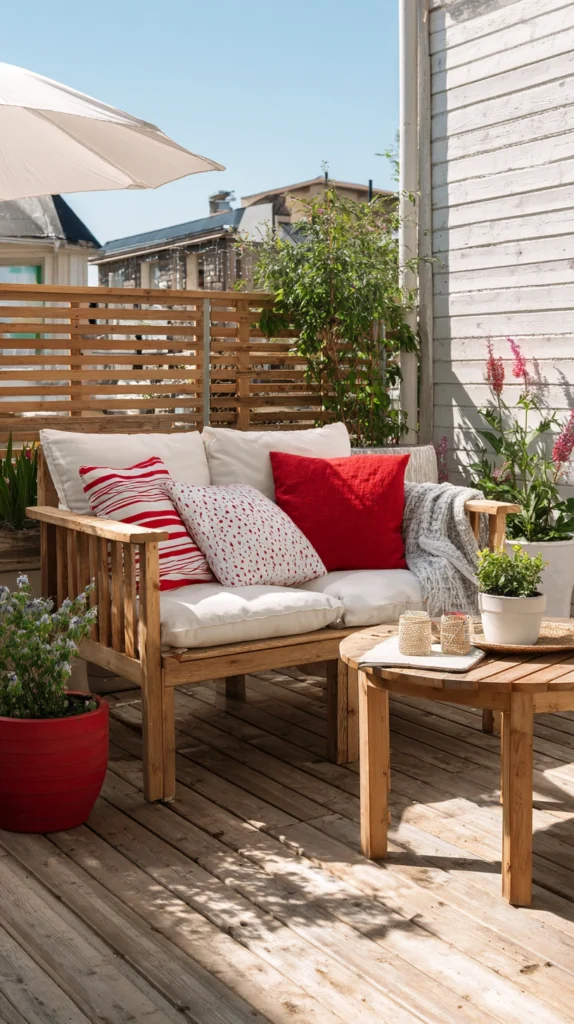 15 Cozy Small Patio Designs with Fresh Red Touches 12 hb 11