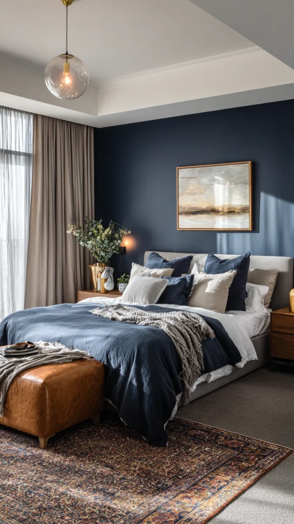 15 Navy Bedroom Ideas for a Deep Moody Sleep Space 11 hf 10