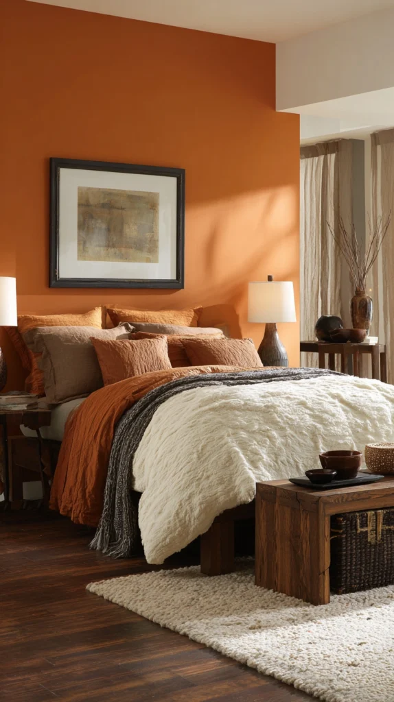 15 Orange Bedroom Ideas for a Bold Cozy Retreat 2 kj 1