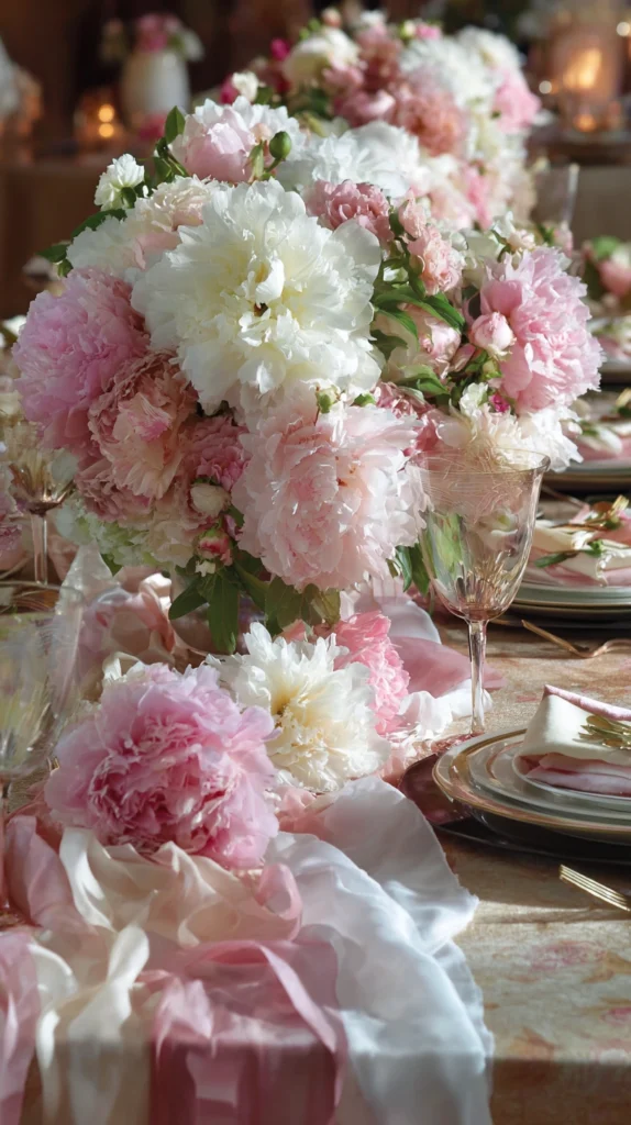 15 Peony Wedding Centerpiece Ideas for a Lush Romantic Table 15 oj 14
