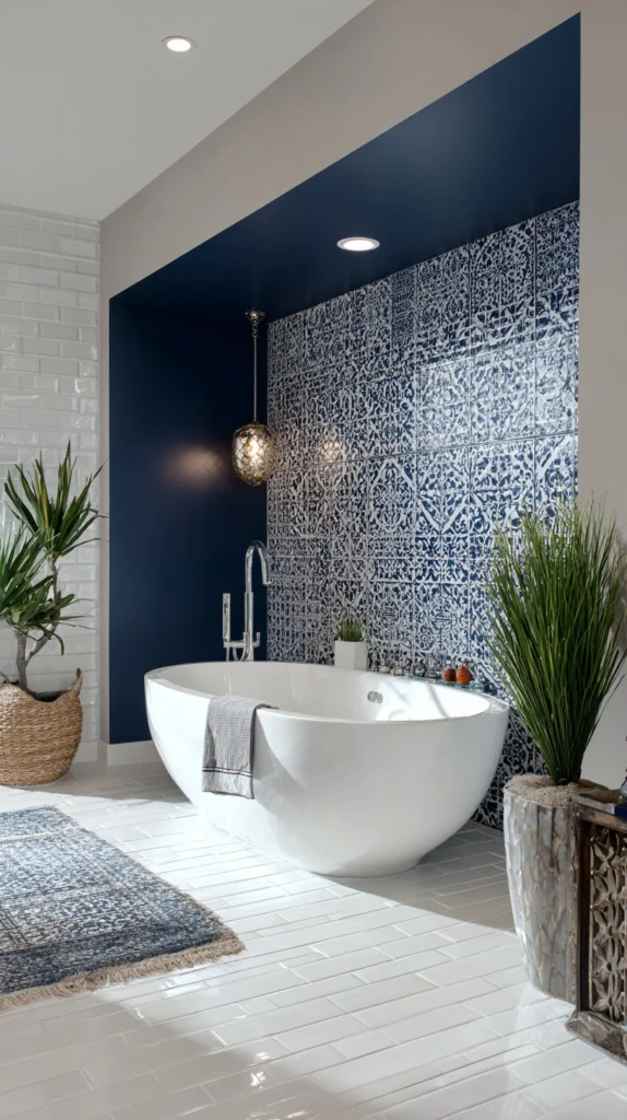 15 Stunning Navy Tile Bathroom Ideas with Marble and Gold Accents 4 rd 3