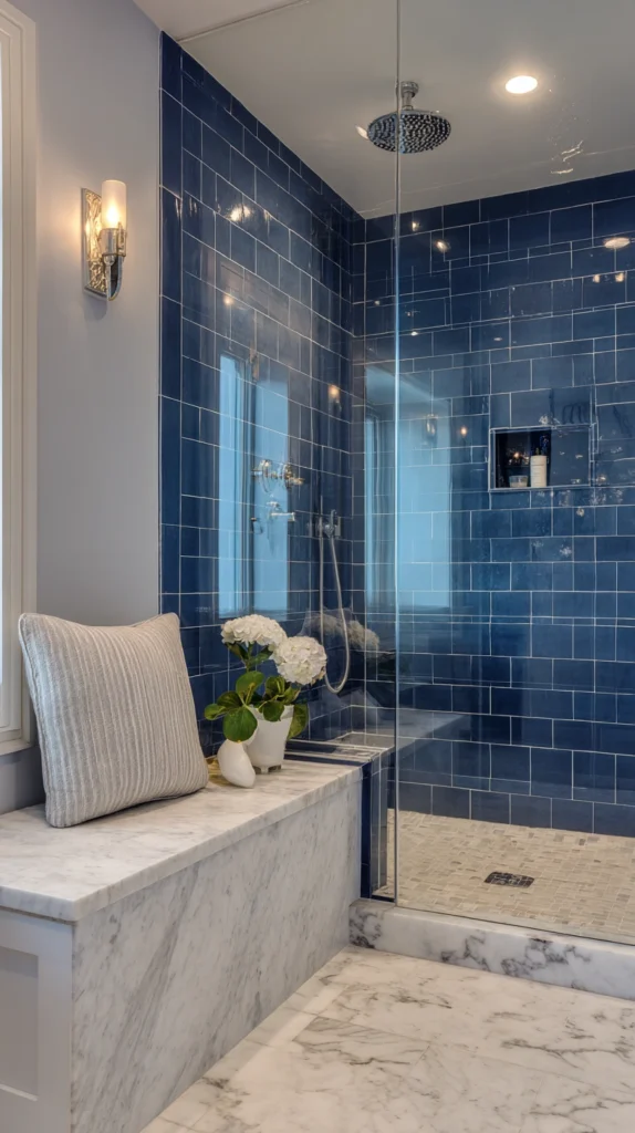 15 Stunning Navy Tile Bathroom Ideas with Marble and Gold Accents 6 rd 5
