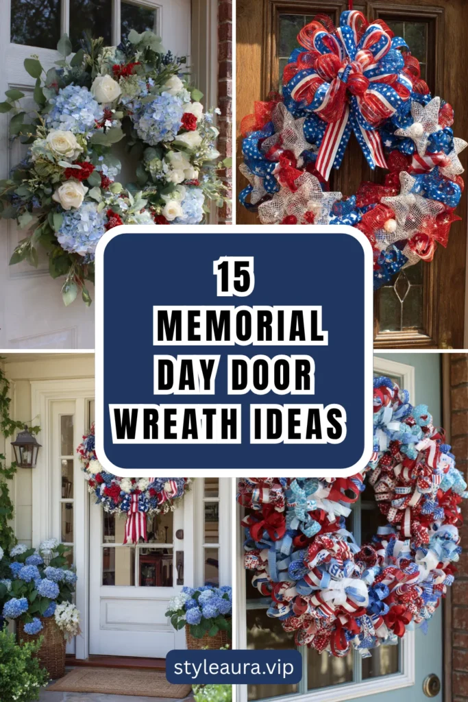 15 Memorial Day Door Wreath Ideas for a Festive Entryway 1 style 11 1