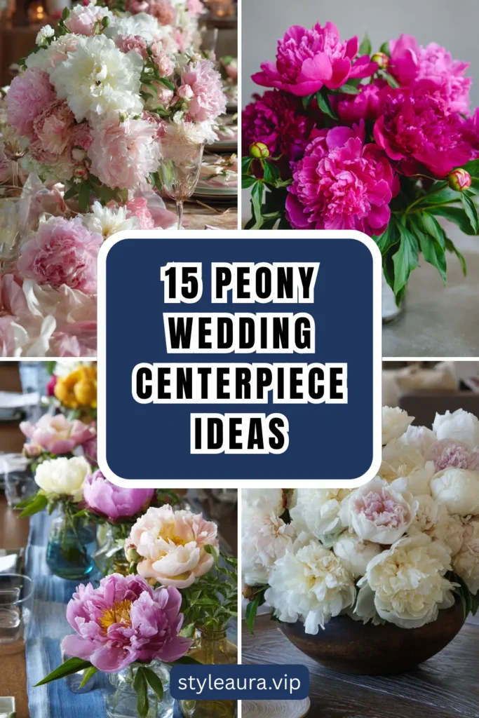 15 Peony Wedding Centerpiece Ideas for a Lush Romantic Table 1 style 5