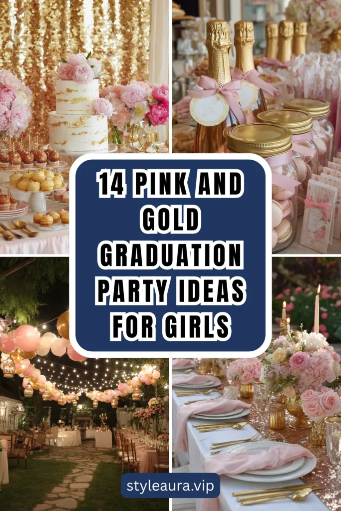 15 Pink and Gold Graduation Party Ideas for Girls 1 style 6 1