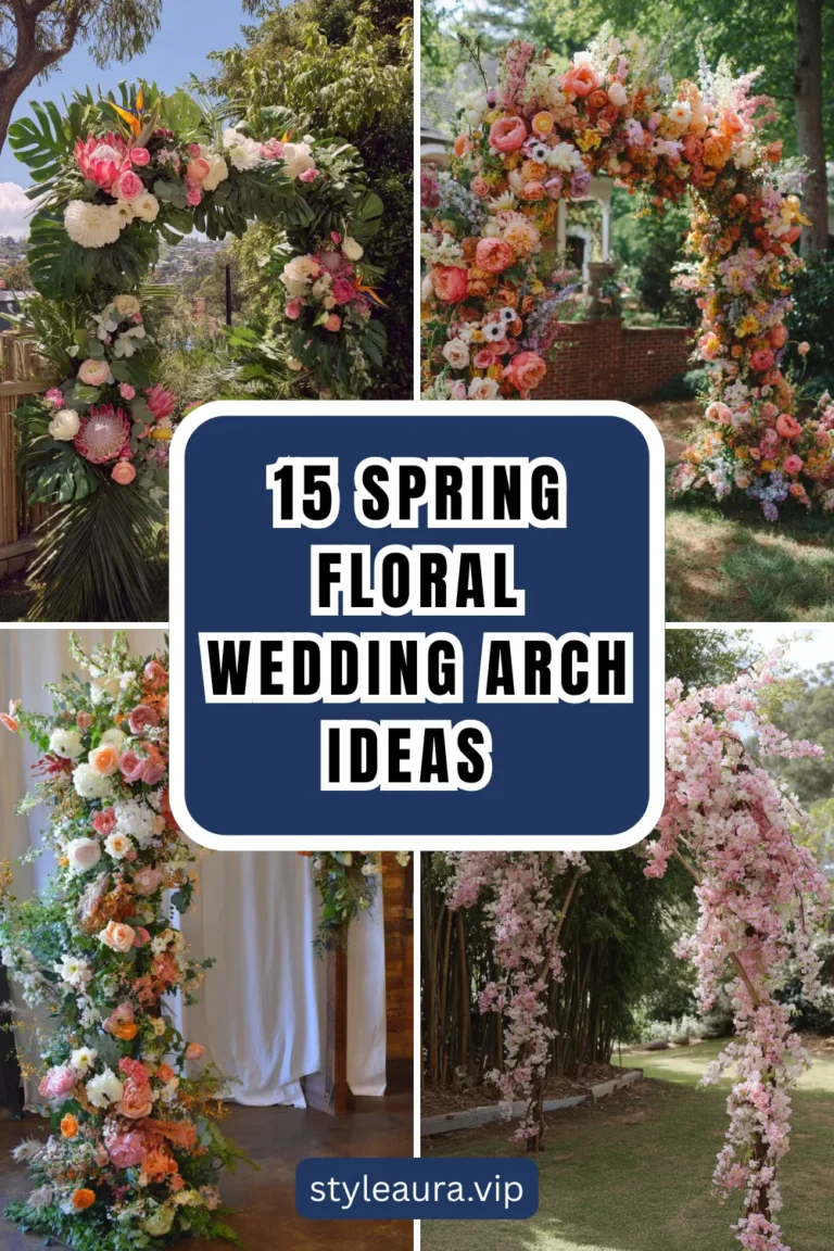 15 Spring Floral Wedding Arch Ideas for an Outdoor Ceremony 19 15 Spring Floral Wedding Arch Ideas for an Outdoor Ceremony