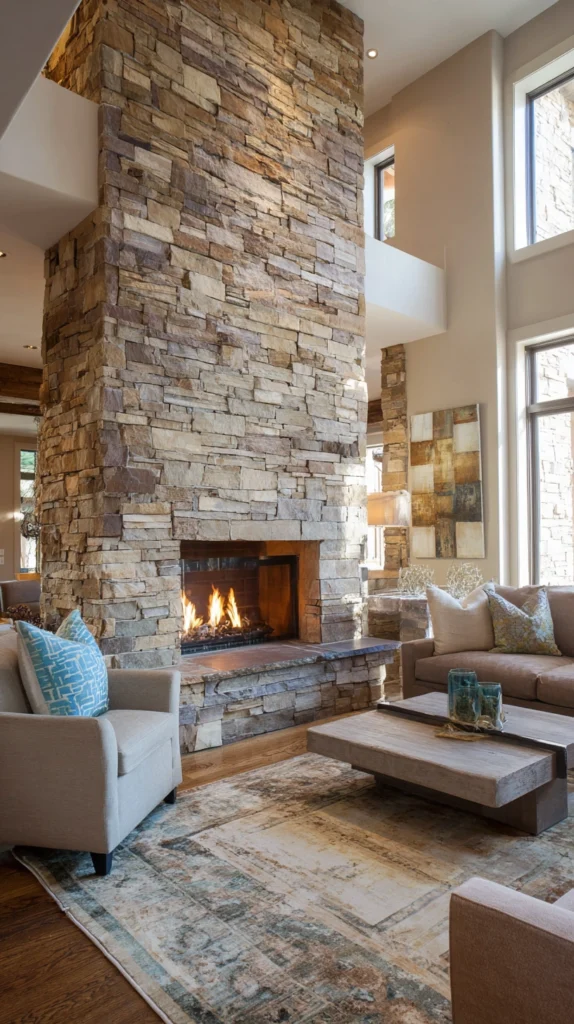 15 Stone Fireplace Ideas for a Timeless Warm Home 15 wd 14 2