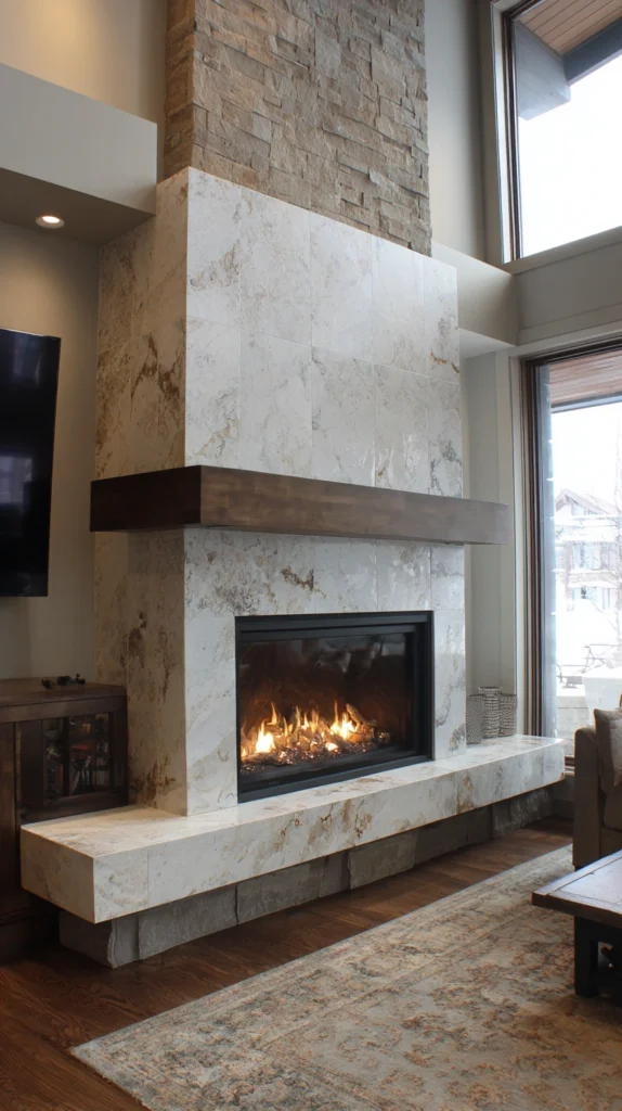 15 Stone Fireplace Ideas for a Timeless Warm Home 16 wd 15 2