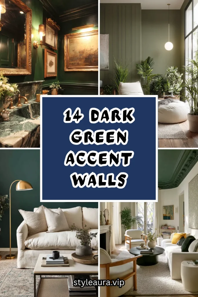 14 Stunning Dark Green Accent Walls for a Rich, Cozy Home 1 15 7
