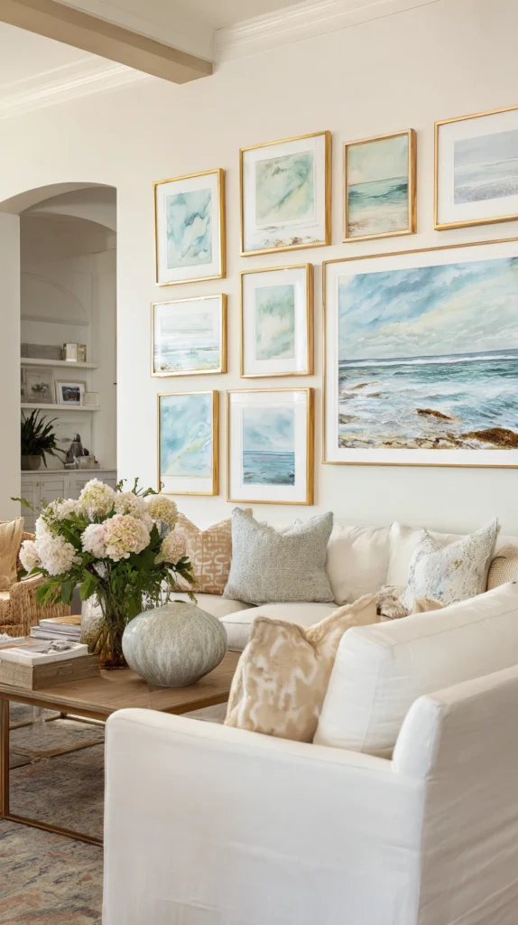 13 Summer Gallery Wall Ideas That Instantly Refresh Rooms 12 cq 11 2