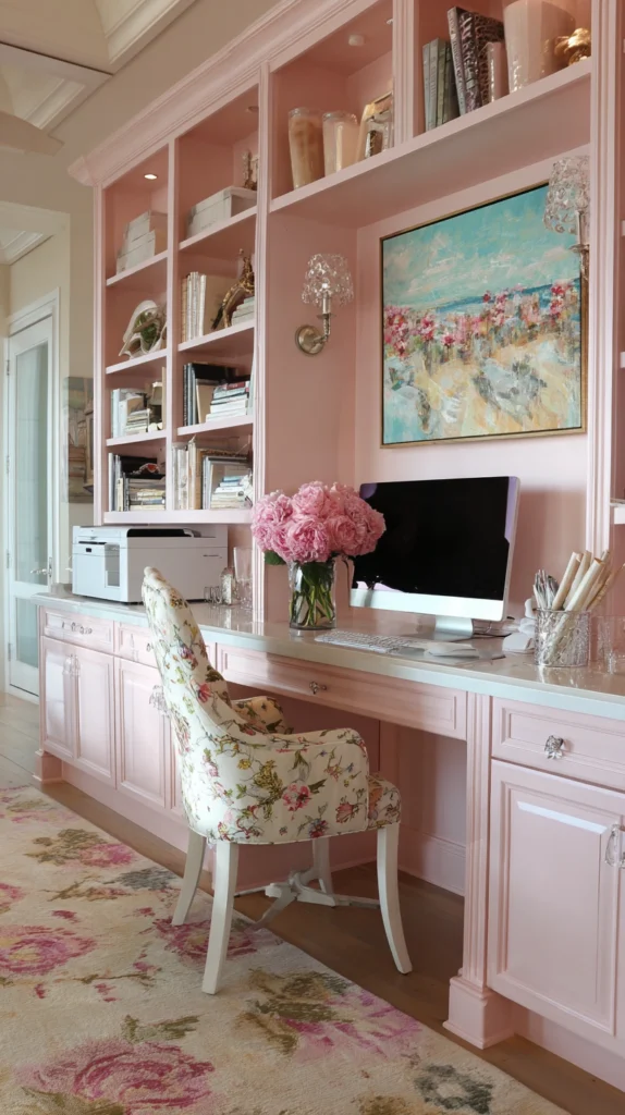 15 Pink Home Office Ideas for a Feminine Productive Space 15 qd 14