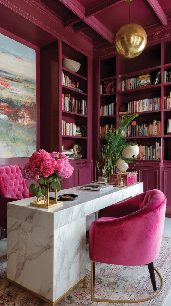 15 Pink Home Office Ideas for a Feminine Productive Space 8 qd 7