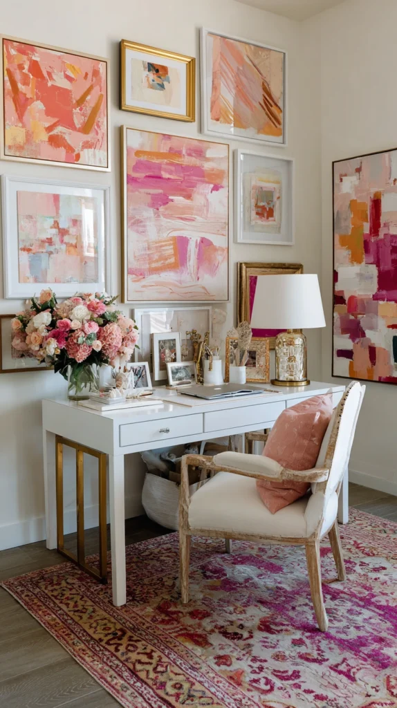 15 Pink Home Office Ideas for a Feminine Productive Space 10 qd 9
