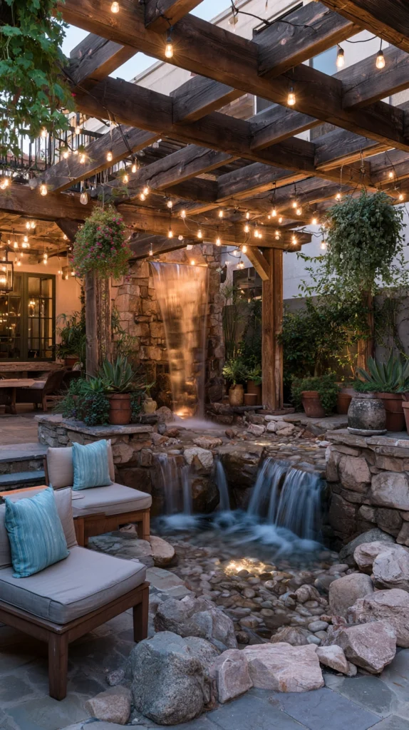 15 Backyard Waterfall Ideas With LED Lighting for a Magical Glow 16 VF 15 1