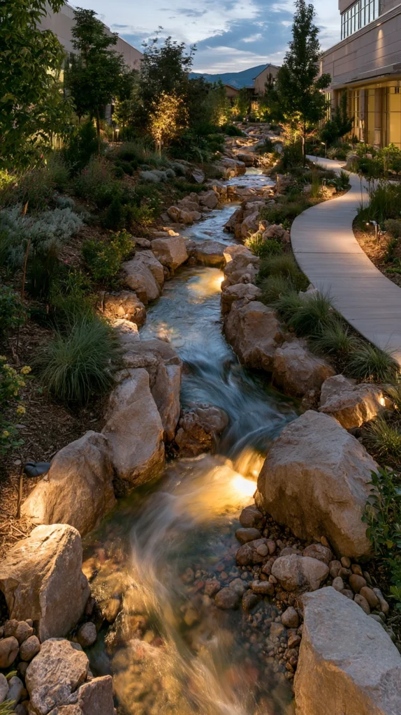 15 Backyard Waterfall Ideas With LED Lighting for a Magical Glow 10 VF 9 1