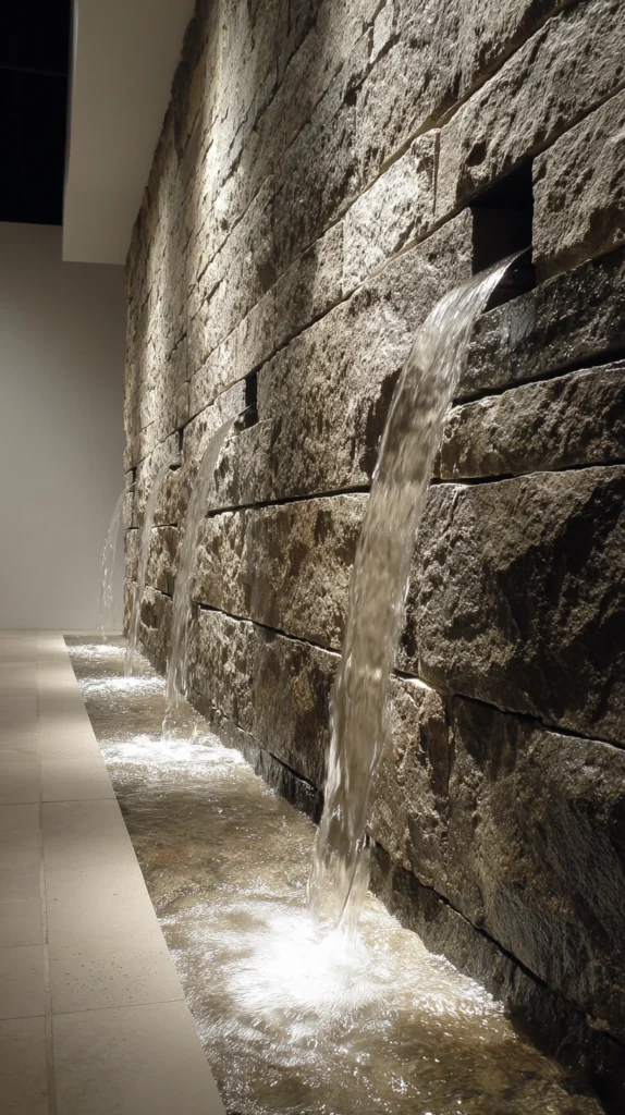 Water Meets Wall: 15 Backyard Waterfall Wall Ideas for a Sleek Statement Feature 4 fd 3 3