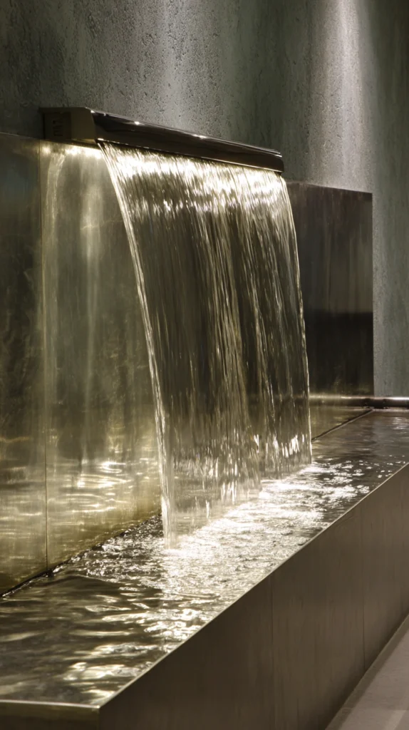 Water Meets Wall: 15 Backyard Waterfall Wall Ideas for a Sleek Statement Feature 6 fd 5 3