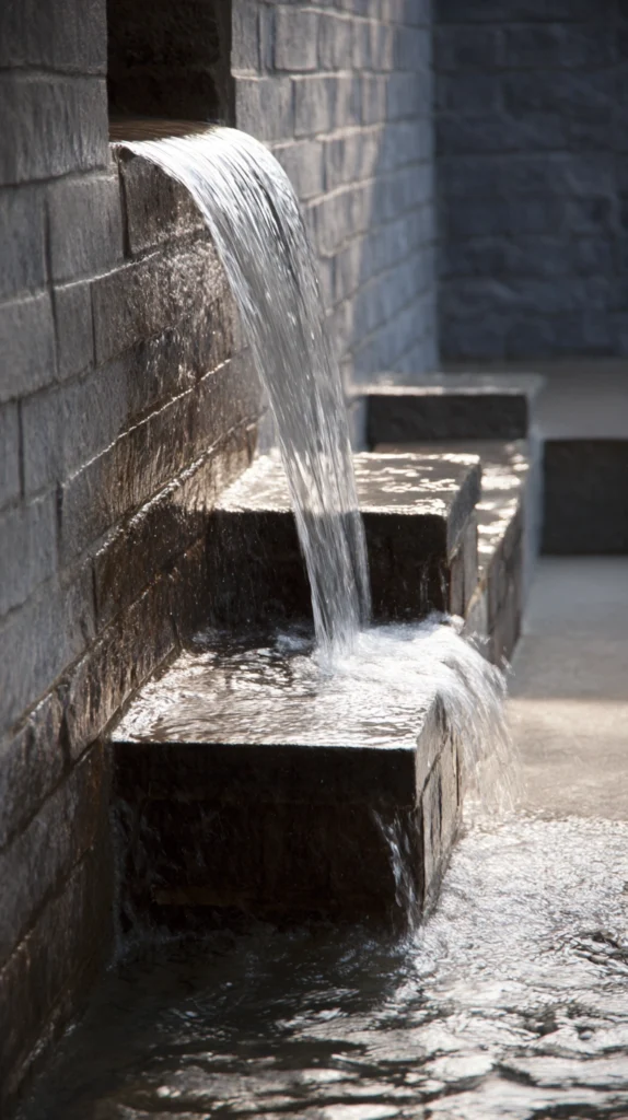 Water Meets Wall: 15 Backyard Waterfall Wall Ideas for a Sleek Statement Feature 8 fd 7 3