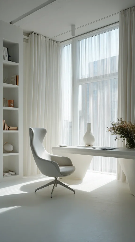 15 White Home Office Ideas for a Clean Minimal Workspace 15 hg 14 1
