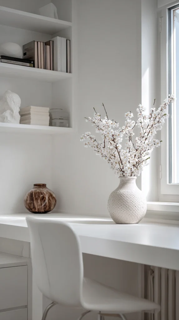 15 White Home Office Ideas for a Clean Minimal Workspace 7 hg 6