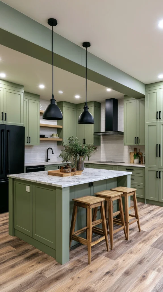 15 Moody Olive Green Kitchen Ideas That Feel Rich and Organic 12 mo 11