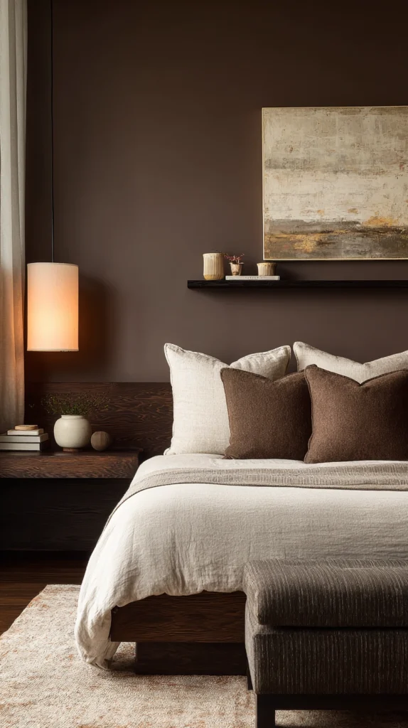 Deep, Warm, and Utterly Restful: 15 Chocolate Brown Bedroom Ideas for a Rich Warm Retreat 12 tf 11