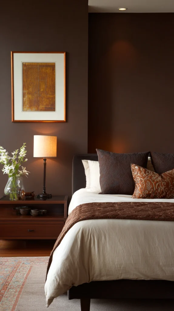 Deep, Warm, and Utterly Restful: 15 Chocolate Brown Bedroom Ideas for a Rich Warm Retreat 16 tf 15