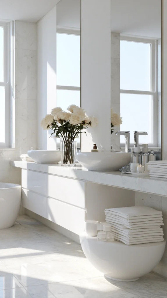 15 White Bathroom Ideas That Feel Bright and Luxurious 16 tg 15