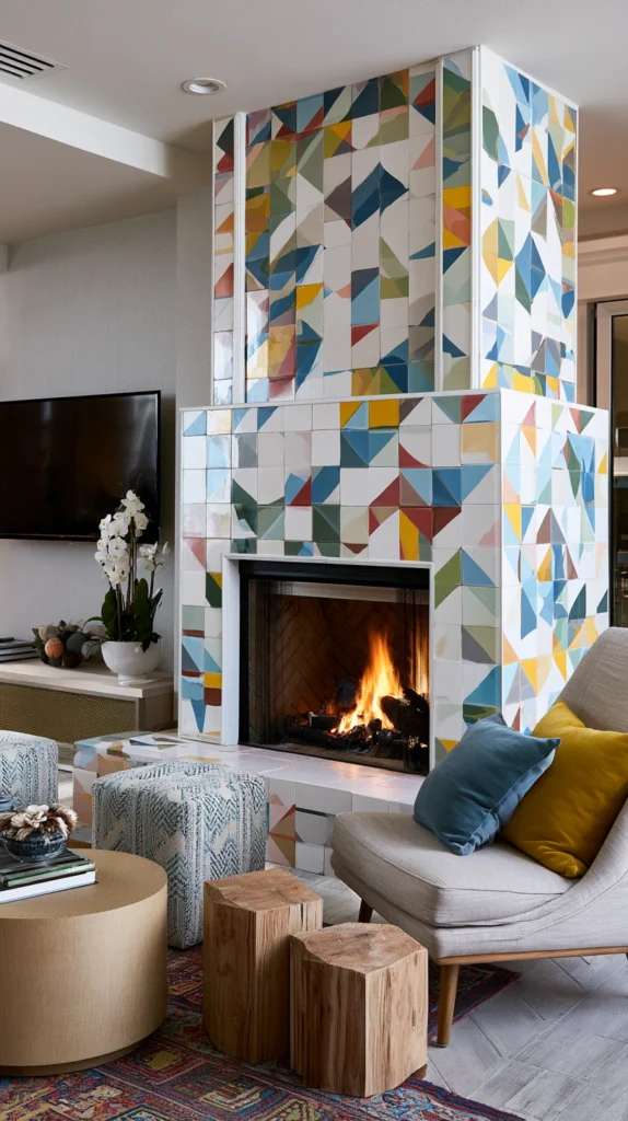 15 Tiled Fireplace Wall Ideas That Feel Custom and Expensive 13 vo 12