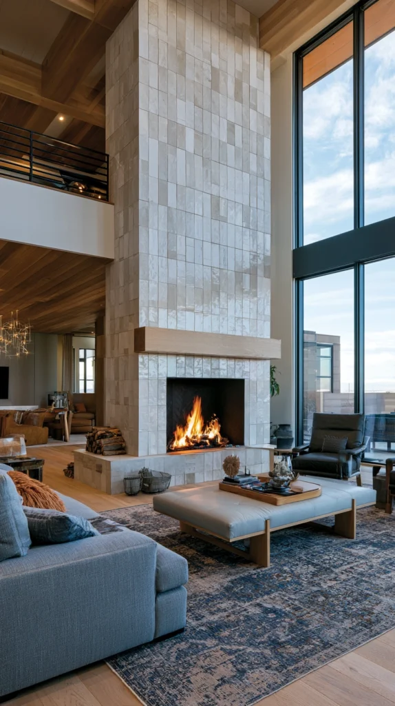 15 Tiled Fireplace Wall Ideas That Feel Custom and Expensive 16 vo 15