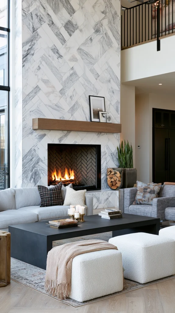15 Tiled Fireplace Wall Ideas That Feel Custom and Expensive 3 vo 2