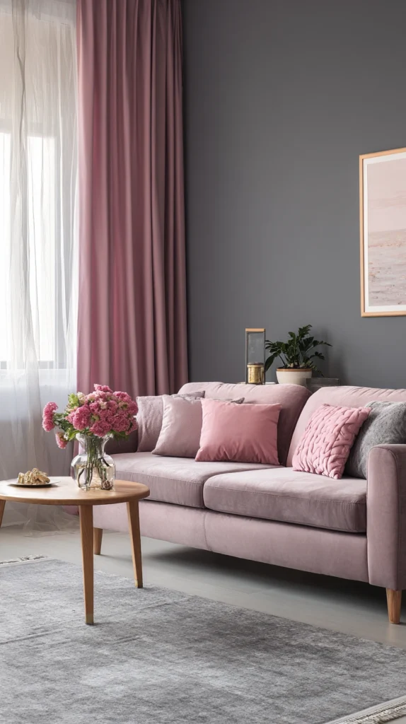 14 Dusty Pink Living Room Ideas for a Soft Feminine Space 15 vy 14