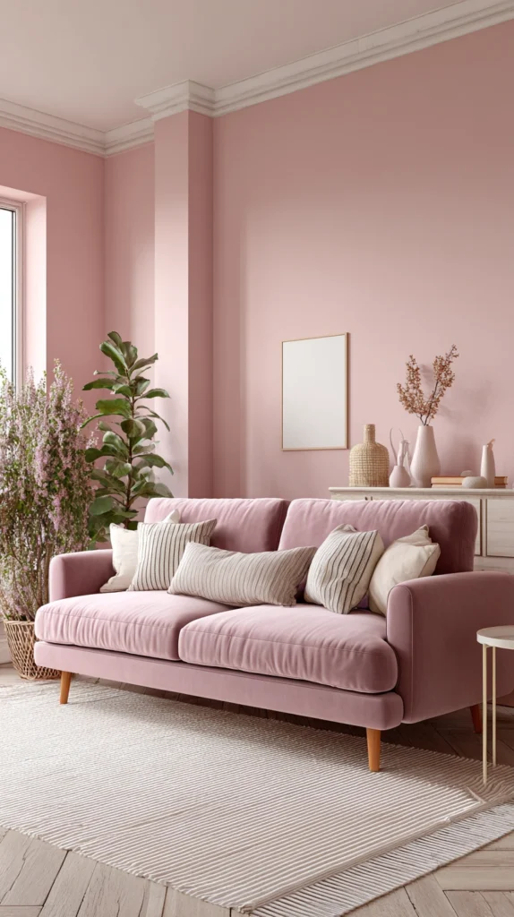 14 Dusty Pink Living Room Ideas for a Soft Feminine Space 3 vy 2