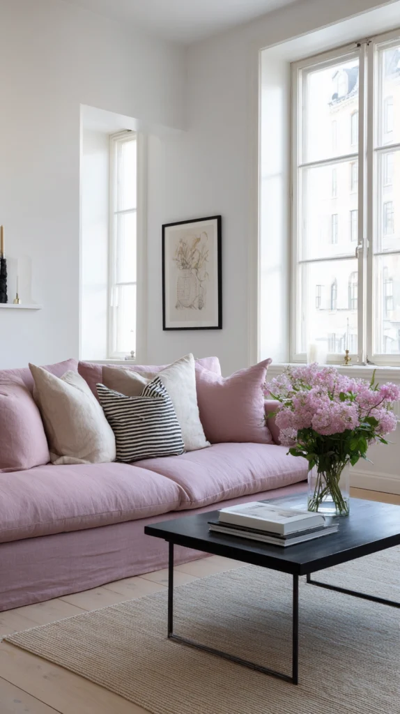 14 Dusty Pink Living Room Ideas for a Soft Feminine Space 4 vy 3