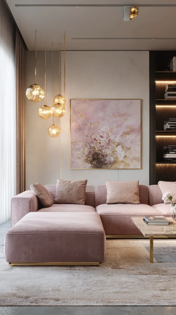 14 Dusty Pink Living Room Ideas for a Soft Feminine Space 9 vy 8