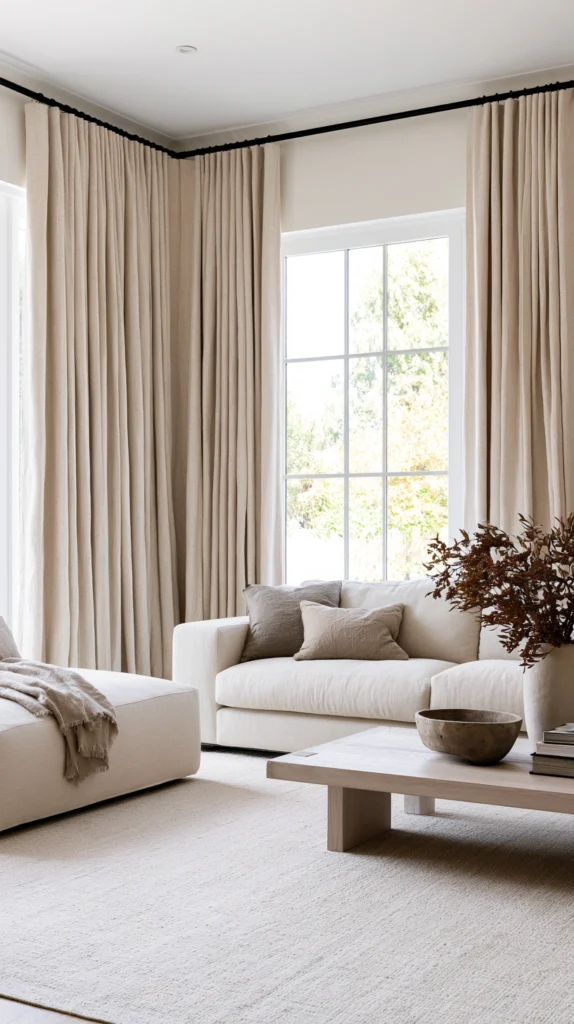 13 Fall Window Treatment Ideas to Warm Up Any Living Room 2 DF 1