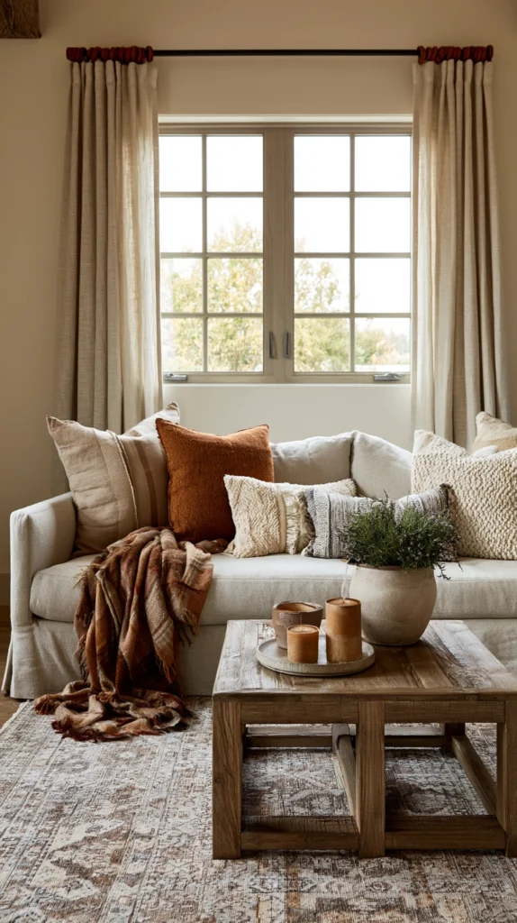 13 Fall Window Treatment Ideas to Warm Up Any Living Room 9 DF 8