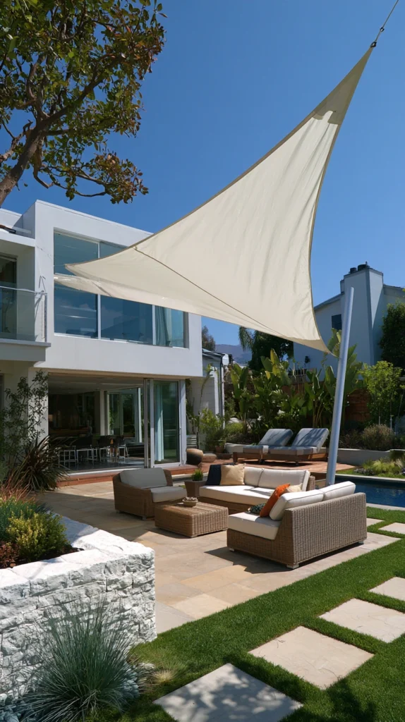 14 Shade Sail Ideas for a Modern Low-Profile Backyard Cover 7 ED 6 6