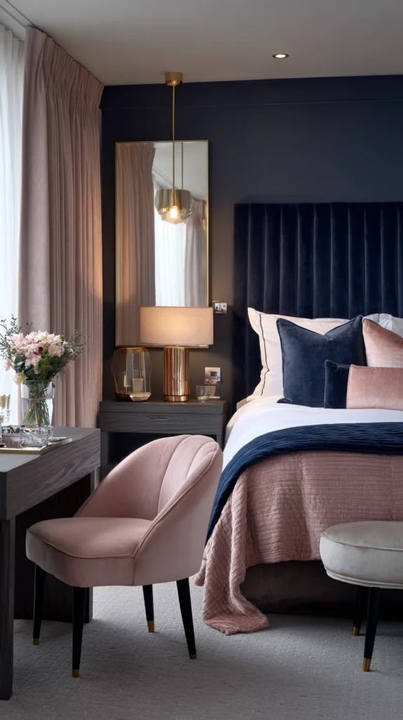 15 Navy and Blush Bedroom Ideas That Feel Straight Out of a Luxury Hotel 16 UG 15