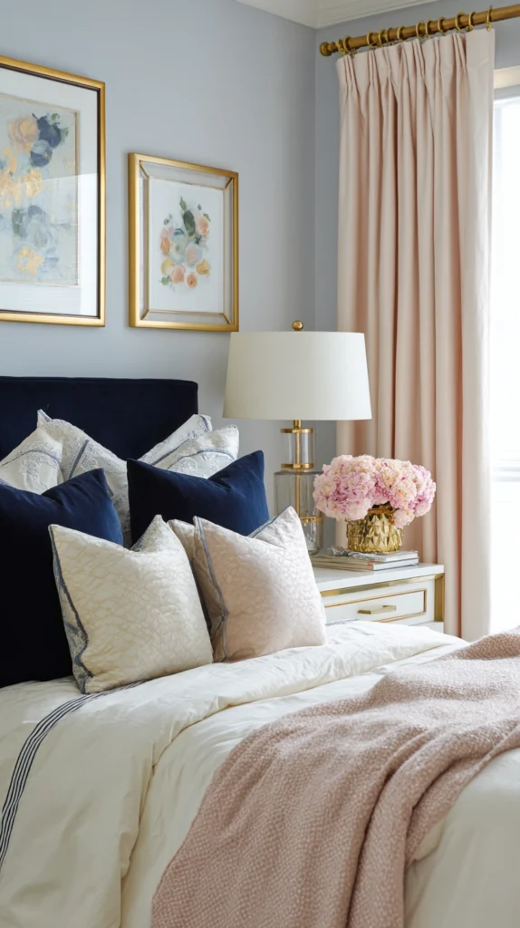 15 Navy and Blush Bedroom Ideas That Feel Straight Out of a Luxury Hotel 7 UG 6