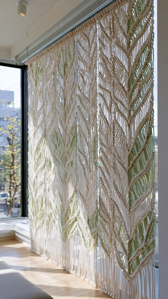 13 Macrame Curtain With Plants Green Patterns 2 WR 1