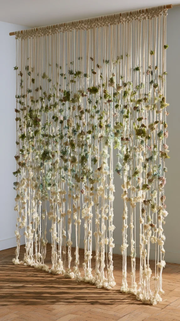 13 Macrame Curtain With Plants Green Patterns 11 WR 10