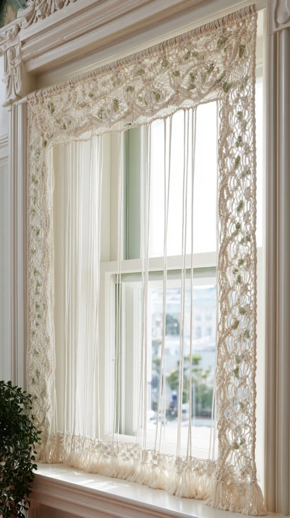 13 Macrame Curtain With Plants Green Patterns 12 WR 11