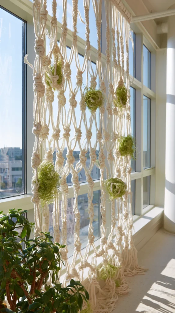 13 Macrame Curtain With Plants Green Patterns 3 WR 2