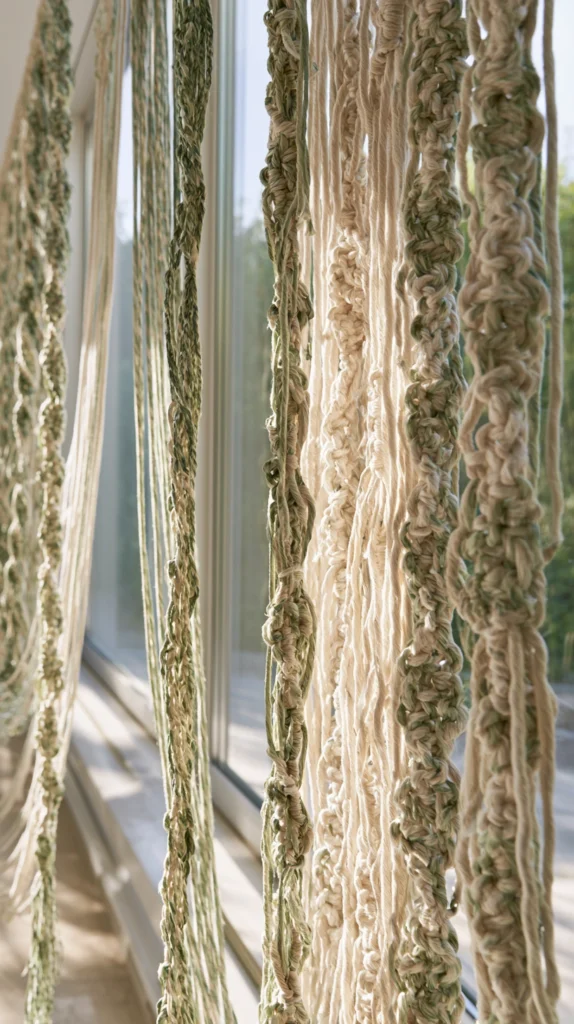 13 Macrame Curtain With Plants Green Patterns 4 WR 3