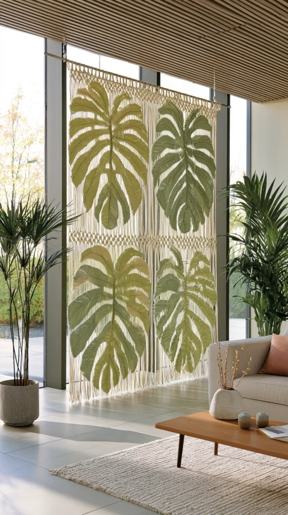 13 Macrame Curtain With Plants Green Patterns 5 WR 4