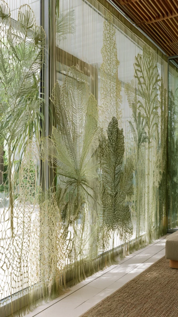 13 Macrame Curtain With Plants Green Patterns 6 WR 5