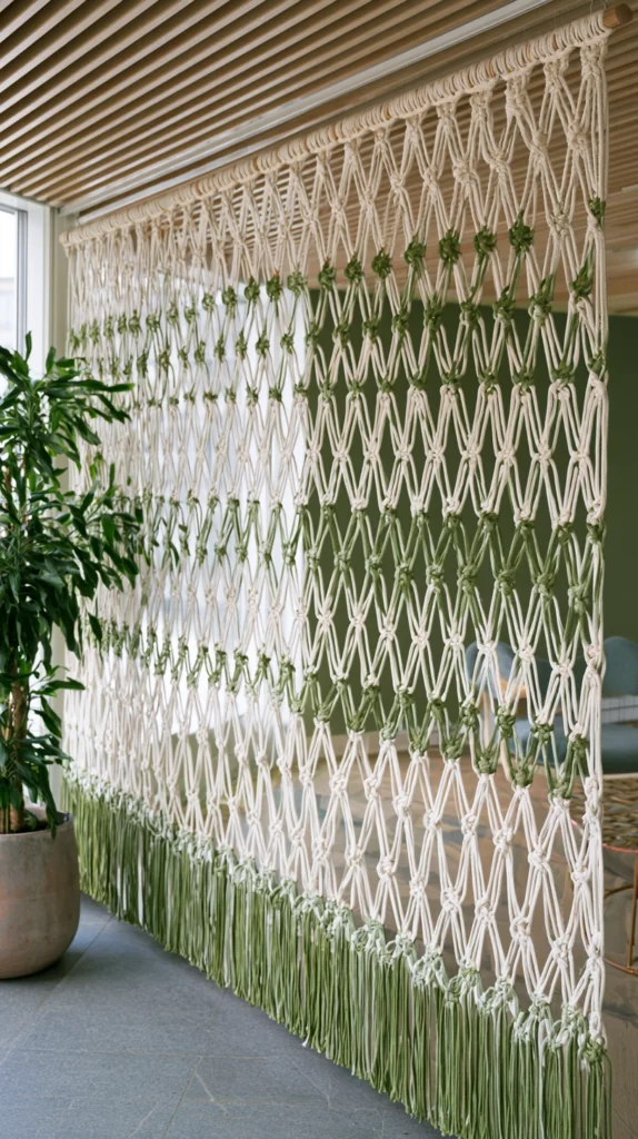 13 Macrame Curtain With Plants Green Patterns 9 WR 8